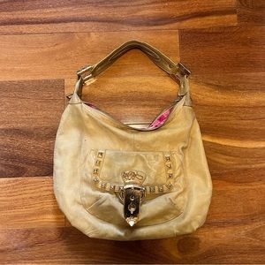 Betsey Johnson Studded Beige Shoulder Bag